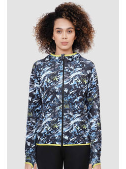 Dida - Women Versatile Blue Printed Hoodie