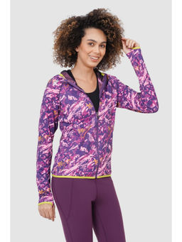 Dida - Women Versatile Purple Printed Hoodie