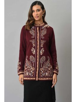 W - Wine Woven Jacket