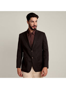 Saltpetre - iL Lino Relaxed Fit Linen Blend Coffee Brown Blazer