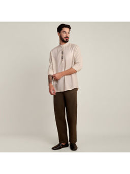 Saltpetre - Soft Linen Mandarin Collar Half Placket Co-Ord Set