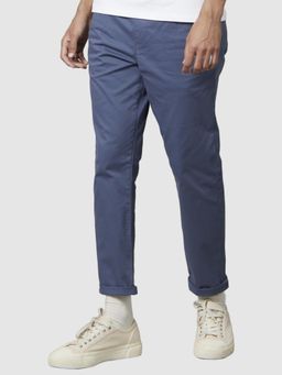 CELIO - Solid Blue Cotton Chinos