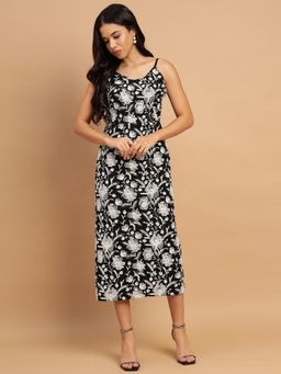 Sands of India - Fully Embroidered Black Evening Dress