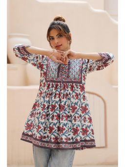 Rain & Rainbow - Women Pure Cotton Floral Printed Kurti