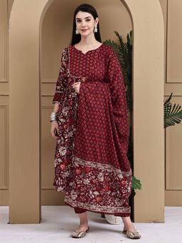 Rajnandini - Women Pure Cotton Jaipuri Printed Kurta Pant With Dupatta