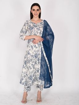 Rajnandini - Women Cotton Floral Printed Kurta Pant With Dupatta
