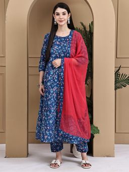 Rajnandini - Women Cotton Floral Printed Kurta Pant With Dupatta