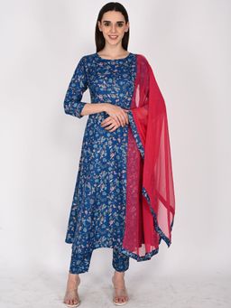 Rajnandini - Women Cotton Floral Printed Kurta Pant With Dupatta