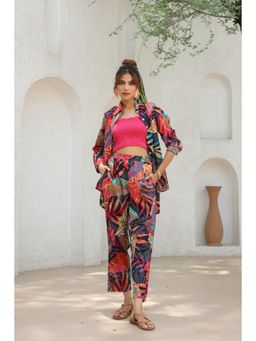 Rain & Rainbow - Ethnic Printed Collar Neck Three Sleeves Co-ord Set