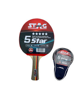 STAG - Table Tennis Racquet, 178 gram, Material- Rubber & Wood (Multi-Color)