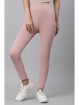 Elleven - Pink Solid/Plain High Waist Leggings