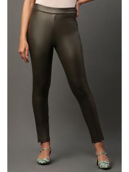 Elleven - Olive Solid/Plain High Waist Leggings