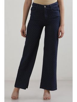 Elleven - Navy Blue Printed High Waist jeans