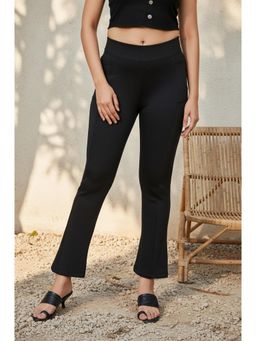 Elleven - Black Solid/Plain High Waist Leggings