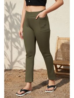 Elleven - Olive Solid/Plain High Waist Leggings