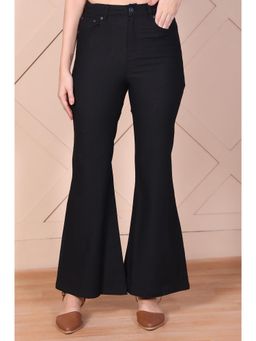 Elleven - Black Solid/Plain High Waist Jeans