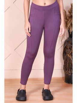 Aurelia - Purple Solid/Plain High Waist Leggings