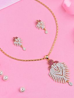 Estele - Gold Plated CZ Fascinating Necklace Set for Women