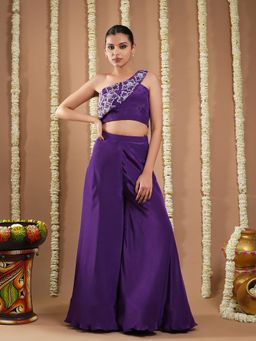 AHI Clothing - Dark Purple Top with Sharara
