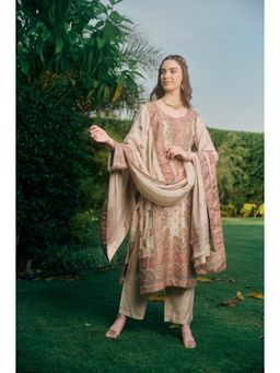 Safaa - Baharaan Beige Regular Fit Kurta Sets With Dupatta