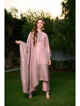 Safaa - Sabaq Pink Regular Fit Kurta Sets With Dupatta