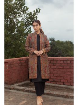 Safaa - Sherine Black Regular Fit Kurta with Pant and Jacket