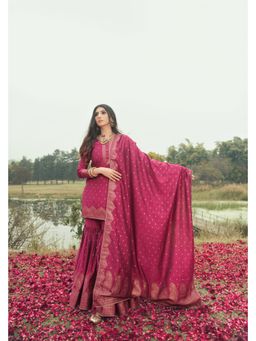Safaa - Magenta The Azeela Kurta And Sharara With Dupatta