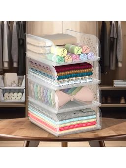 Kuber Industries - Transparent Cloth Organizer for Wardrobe (Pack Of 4)