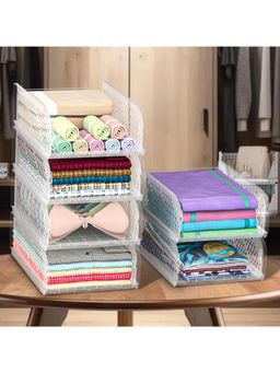 Kuber Industries - Transparent Cloth Organizer for Wardrobe (Pack Of 6)