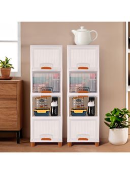 Kuber Industries - White Wardrobe Storage Organizers (Pack Of 8)