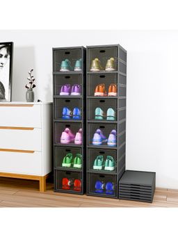 Kuber Industries - Grey Foldable 6-Tier Storage Shoe Rack (Pack of 2)