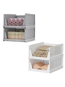 Kuber Industries - Multi-Color Plastic Storage Wardrobe Organizers (Pack of 4)