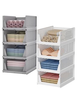 Kuber Industries - Multi-Color Plastic Storage Wardrobe Organizers (Pack of 8)