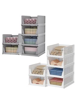 Kuber Industries - Multi-Color Plastic Storage Wardrobe Organizers (Pack of 12)