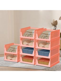 Kuber Industries - Pink Plastic Storage Wardrobe Organizers (Pack of 10)