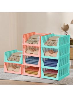 Kuber Industries - Multi-Color Plastic Storage Wardrobe Organizers (Pack of 10)