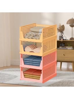 Kuber Industries - Multi-Color Plastic Storage Wardrobe Organizers (Pack of 4)