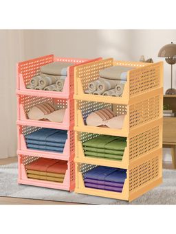 Kuber Industries - Multi-Color Plastic Storage Wardrobe Organizers (Pack of 8)