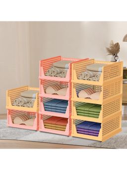 Kuber Industries - Multi-Color Plastic Storage Wardrobe Organizers (Pack of 10)