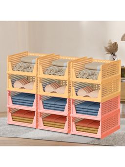 Kuber Industries - Multi-Color Plastic Storage Wardrobe Organizers (Pack of 12)