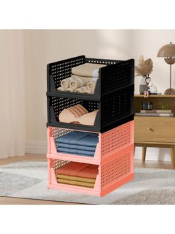 Kuber Industries - Multi-Color Plastic Storage Wardrobe Organizers (Pack of 4)