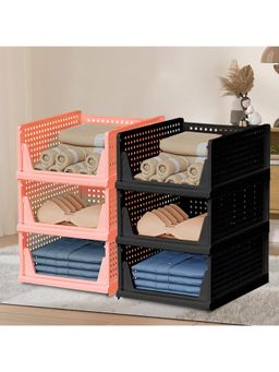 Kuber Industries - Multi-Color Plastic Storage Wardrobe Organizers (Pack of 6)