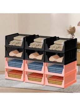 Kuber Industries - Multi-Color Plastic Storage Wardrobe Organizers (Pack of 12)