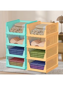 Kuber Industries - Multi-Color Plastic Storage Wardrobe Organizers (Pack of 8)
