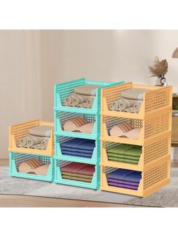 Kuber Industries - Multi-Color Plastic Storage Wardrobe Organizers (Pack of 10)