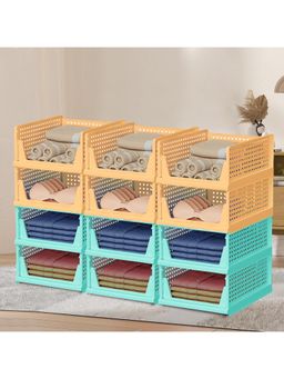 Kuber Industries - Multi-Color Plastic Storage Wardrobe Organizers (Pack of 12)