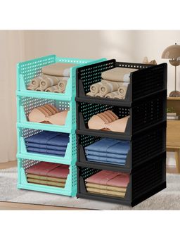 Kuber Industries - Multi-Color Plastic Storage Wardrobe Organizers (Pack of 8)