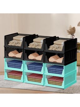 Kuber Industries - Multi-Color Plastic Storage Wardrobe Organizers (Pack of 12)