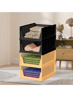 Kuber Industries - Multi-Color Plastic Storage Wardrobe Organizers (Pack of 4)