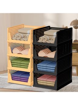 Kuber Industries - Multi-Color Plastic Storage Wardrobe Organizers (Pack of 8)